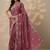 purple embroidered saree with unstitched blouse piece