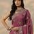 purple embroidered saree with unstitched blouse piece