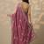 purple embroidered saree with unstitched blouse piece