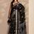 black woven design saree with unstitched blouse piece