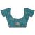 teal embroidered saree with unstitched blouse piece