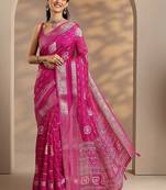 woven design saree with unstitched blouse piece