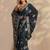 teal woven design saree with unstitched blouse piece