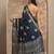 teal woven design saree with unstitched blouse piece