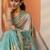 multi tribal printed silk blend saree with unstitched blouse piece