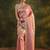 pink floral zari silk blend saree