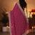 magenta floral embroidered georgette saree