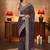 purple floral embroidered georgette saree