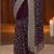 purple floral embroidered georgette saree