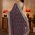 purple floral embroidered georgette saree