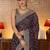 purple floral embroidered georgette saree
