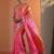 multi printed chinon saree with unstitched blouse piece