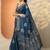 blue embellished saree with unstitched blouse piece