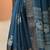 blue embellished saree with unstitched blouse piece
