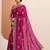 pink embellished saree with unstitched blouse piece