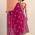 pink embellished saree with unstitched blouse piece