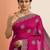 pink embellished saree with unstitched blouse piece