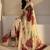 peach floral beads and stones tissue saree