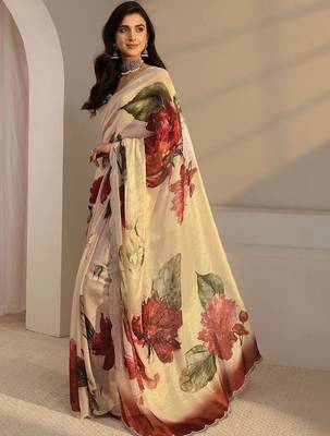 peach floral beads and stones tissue saree 3