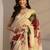 peach floral beads and stones tissue saree