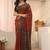 rust printed saree with blouse