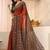 rust printed saree with blouse
