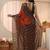 rust printed saree with blouse