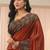 rust printed saree with blouse