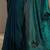 teal floral embellished organza saree with unstitched blouse piece