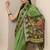 green paisley woven design saree with unstitched blouse piece
