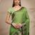 green paisley woven design saree with unstitched blouse piece