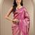 pink woven design banarsi saree with unstitched blouse piece