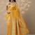 yellow woven design banarsi saree with unstitched blouse piece