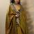 olive woven design banarasi saree with unstitched blouse piece