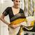 off white solid saree with unstitched blouse piece
