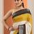 off white solid saree with unstitched blouse piece