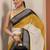 off white solid saree with unstitched blouse piece