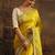 yellow ethnic motifs embellished tissue saree with unstitched blouse piece