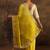 yellow ethnic motifs embellished tissue saree with unstitched blouse piece