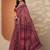 maroon woven design zari silk blend handloom ikat saree
