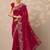 magenta embroidered sarees with unstitched blouse piece