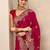 magenta embroidered sarees with unstitched blouse piece