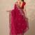 magenta embroidered sarees with unstitched blouse piece