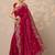 magenta embroidered sarees with unstitched blouse piece