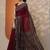 maroon solid saree with unstitched blouse piece
