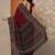 maroon solid saree with unstitched blouse piece