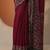 maroon solid saree with unstitched blouse piece