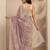 lavender embroidered nylon saree with unstitched blouse piece