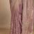 lavender embroidered nylon saree with unstitched blouse piece