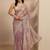 lavender embroidered nylon saree with unstitched blouse piece